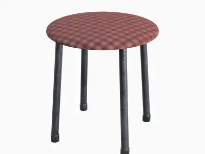 Steel Stool E 04 3D model
