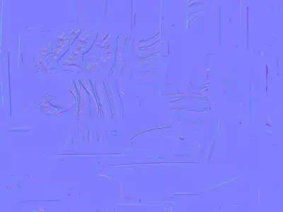 Japanese Wave Art Travel Suitcase 3D Model Low-poly 3D model