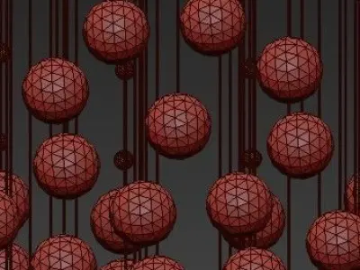 Contemporary Crystal Ball Chandelier 3D model
