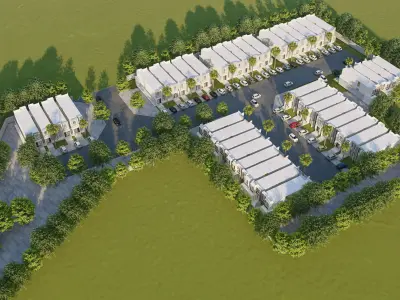 Hotel Master plan society urban design 3D model