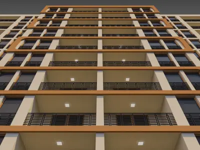 Apartment Building 013 3D model