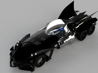Batmobile batman car with wings 3D model