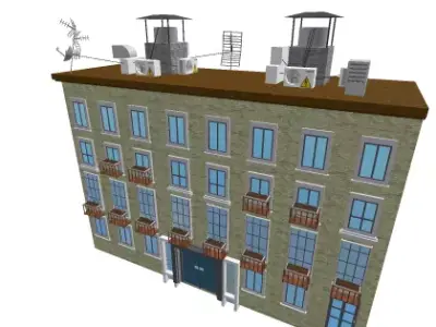 Set of buildings for roblox Low-poly 3D model
