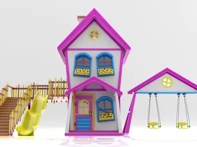 CHILDREN HOUSE  COLORFUL  3D model
