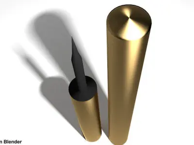 Eyeliner gold pen 3D model