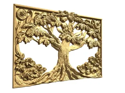 decor set tree wall mural 51 3D print model