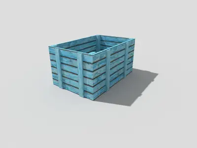 low poly wooden crate Low-poly 3D model