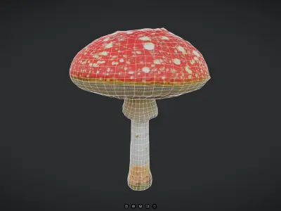 Fly Agaric 2 Low-poly 3D model