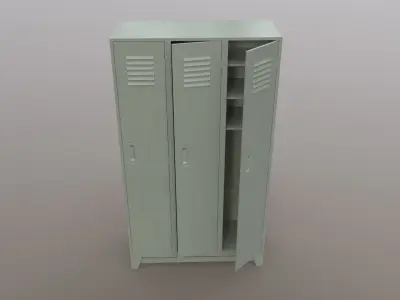 PBR School Gym Locker 08 - Pale Green Low-poly 3D model