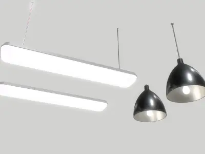 Industrial lights 1 Low-poly 3D model