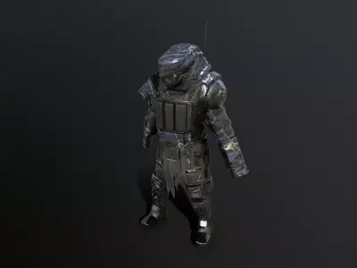 Predator Soldier Low-poly 3D model