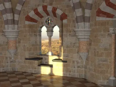 Romanesque Castle Tower Room 3D model