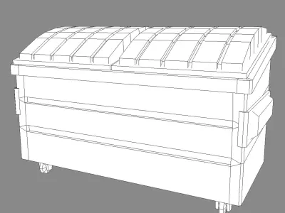 Trash Container Gameready Free low-poly 3D model