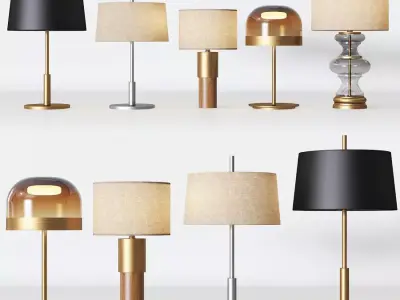 5 Table Lamps Set 1 3D model