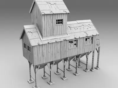House on stilts 3D print model