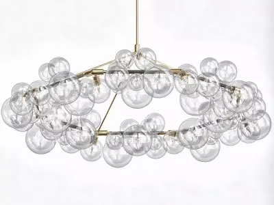 Wreath glass chandelier with bubbles hanging from it 3D model