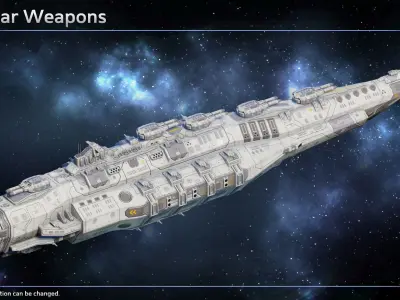 Spaceship Berlin Battlecruiser Low-poly 3D model