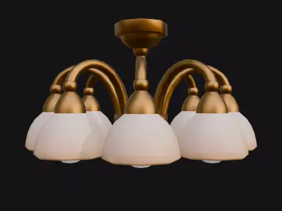 Cute Victoria Classic Chandelier 8 Light Low-poly 3D model