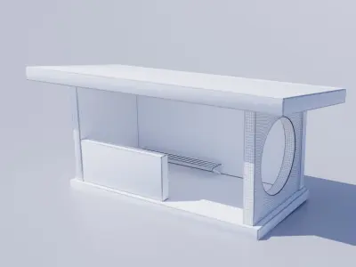 Bus stop 3D model 20