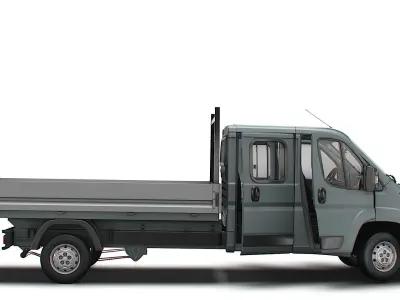 Citroen Jumper Crew Cab Truck HQInterior 2023 3D model