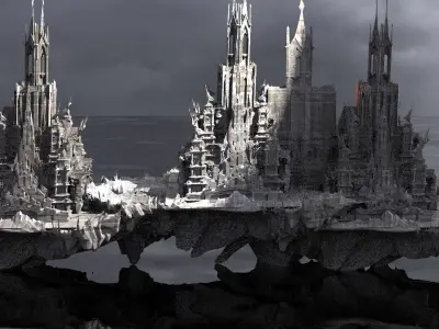 rising  mountain city of the gods 3D model