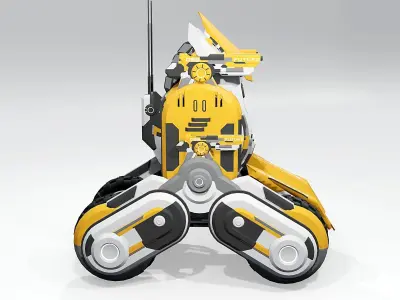 Sci fi robot Low-poly 3D model