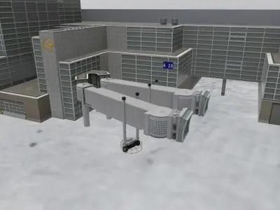 EDDF Terminal 1A2 2 Low-poly 3D model