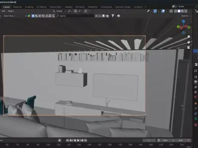 living room Free low-poly 3D model buy
