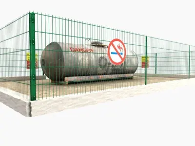 Oil Tank fuel tank Low-poly 3D model