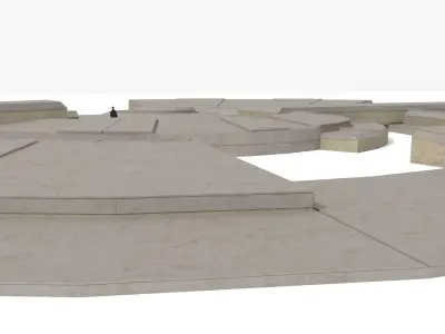 Brutalist Benches 26 Low-poly 3D model