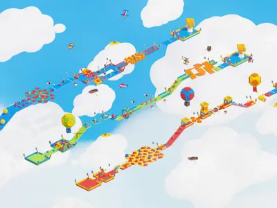 Platformer 7 Constructor Low-poly 3D model