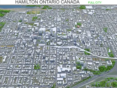 Hamilton City Ontario Canada Low-poly 3D model