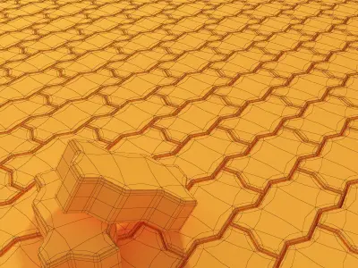 Zig Zag Paver Blocks 3D model