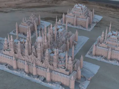 Fantasy Castle Persian collection kit bash 3D model