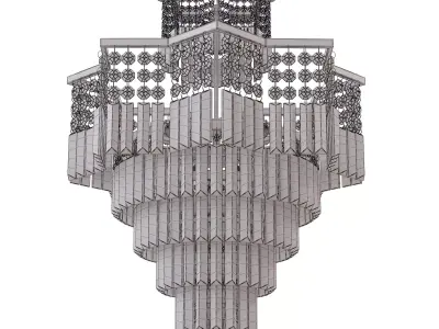 TOCHIC 8 Lights Black Crystal Chandelier 3D model