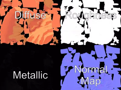 Layered Desert Mountain model pack Low-poly 3D model