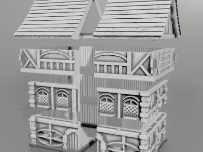 medieval house 3D print model