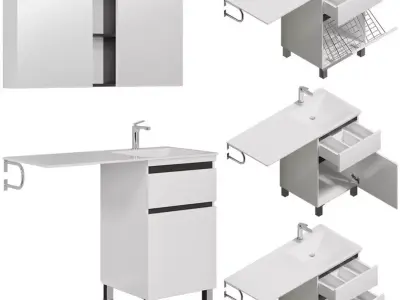 Furniture set Dolomite Ergonomics 50 and Pencil case 3D model