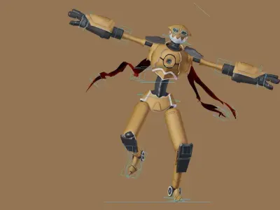 Rigged robot character model 3D model