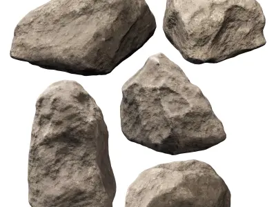 Low Poly Rocks Set 07 3D model