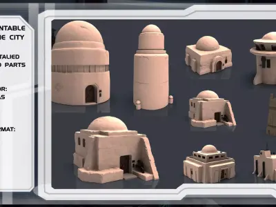 Star wars tatooine buldings LEGION 3D print model