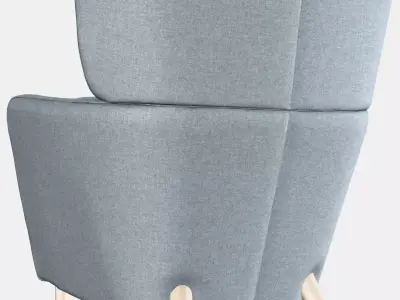 OSKARSHAMN Wing chair Low-poly 3D model