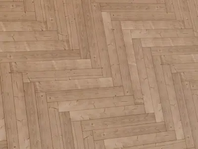 Natural Pine Herringbone Parquet PBR Texture