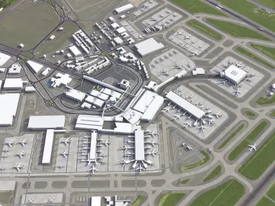 Rome - Fiumicino Airport Low-poly 3D model