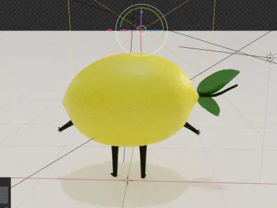 Yellow Lemon Cartoon Character Model Low-poly 3D model