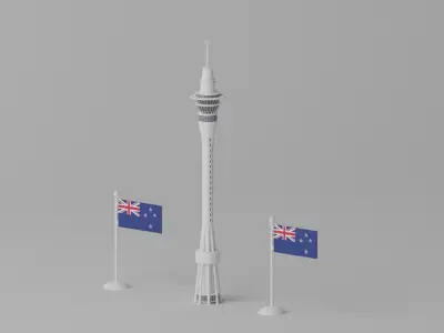 Sky Tower Auckland New Zealand 3D model