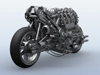 Terminator Robot Motorcycle 3D model
