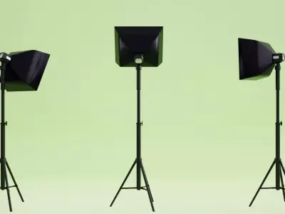Softbox Studio Light Low-poly 3D model