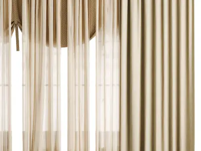 Roman and Cotton Curtain  Low-poly 3D model
