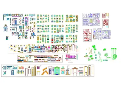 AutoCAD 2D DWG blocks templates drawings 3D model